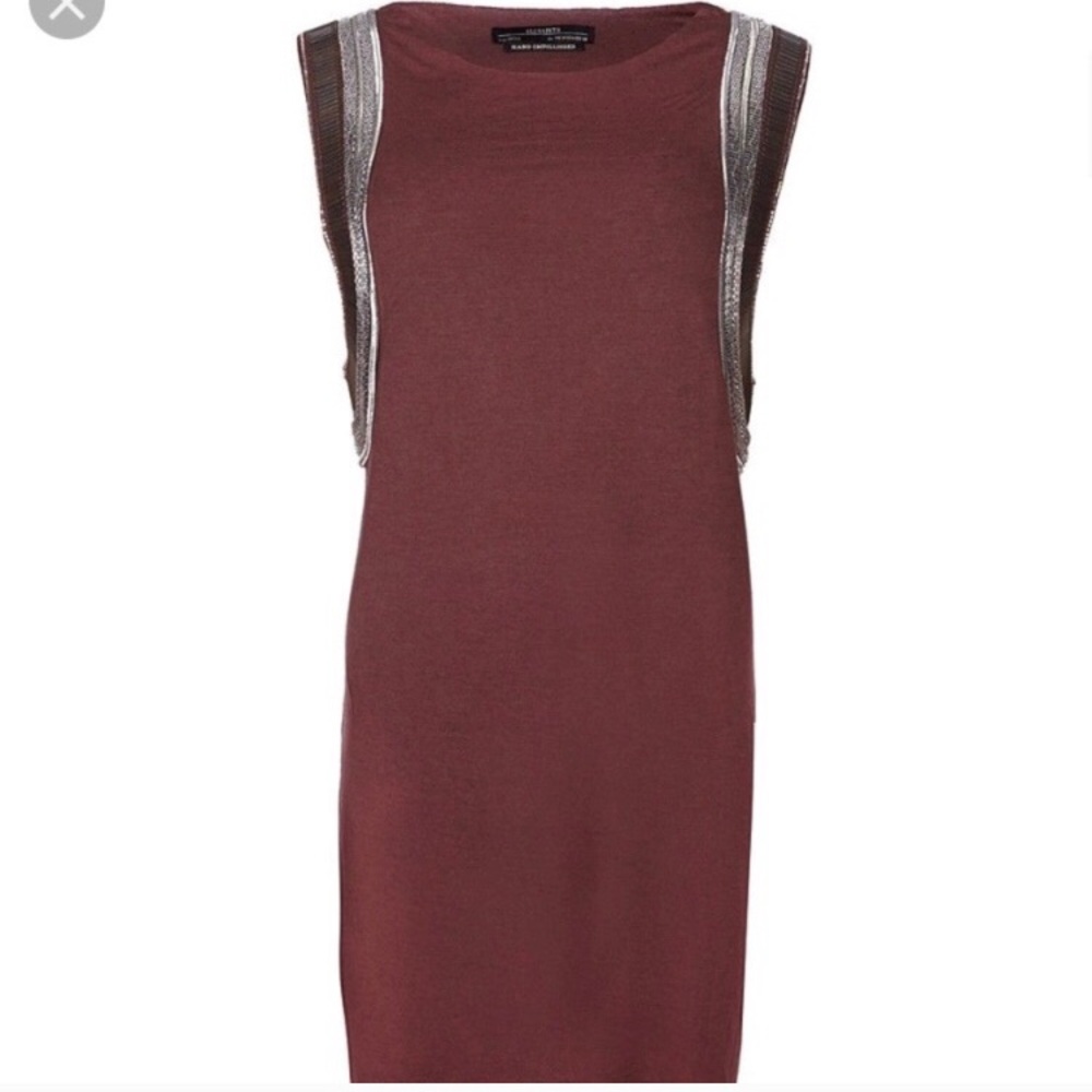 All saints Siri vest dress hand embellished